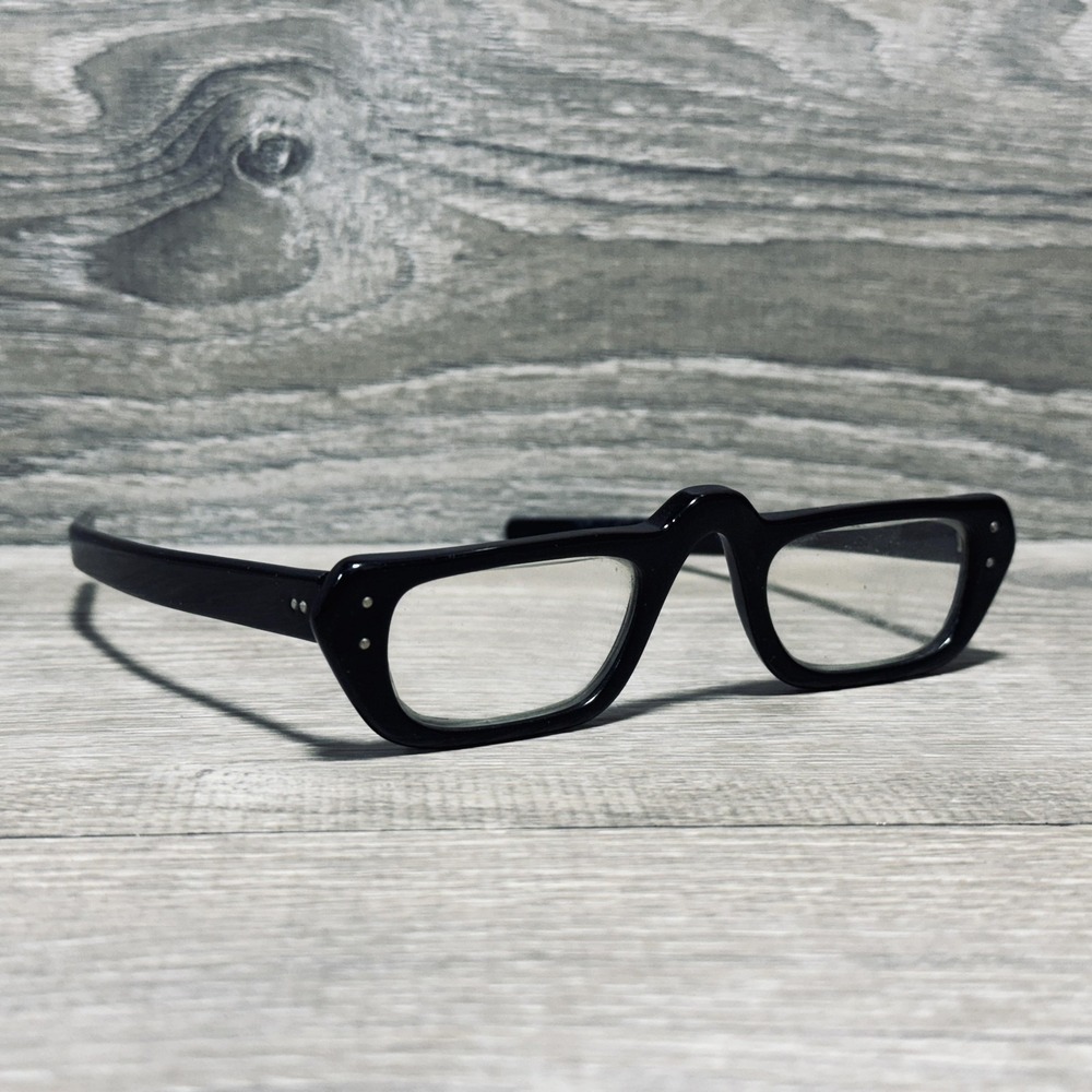 Vintage Amco Eyeglass Frames Mens 46-24 Black Square Optical USA Frames‎ Only